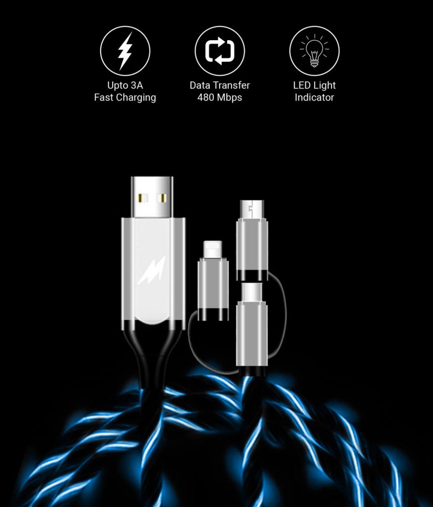 Macmerise Illume Black – 3 In 1 LED Cables