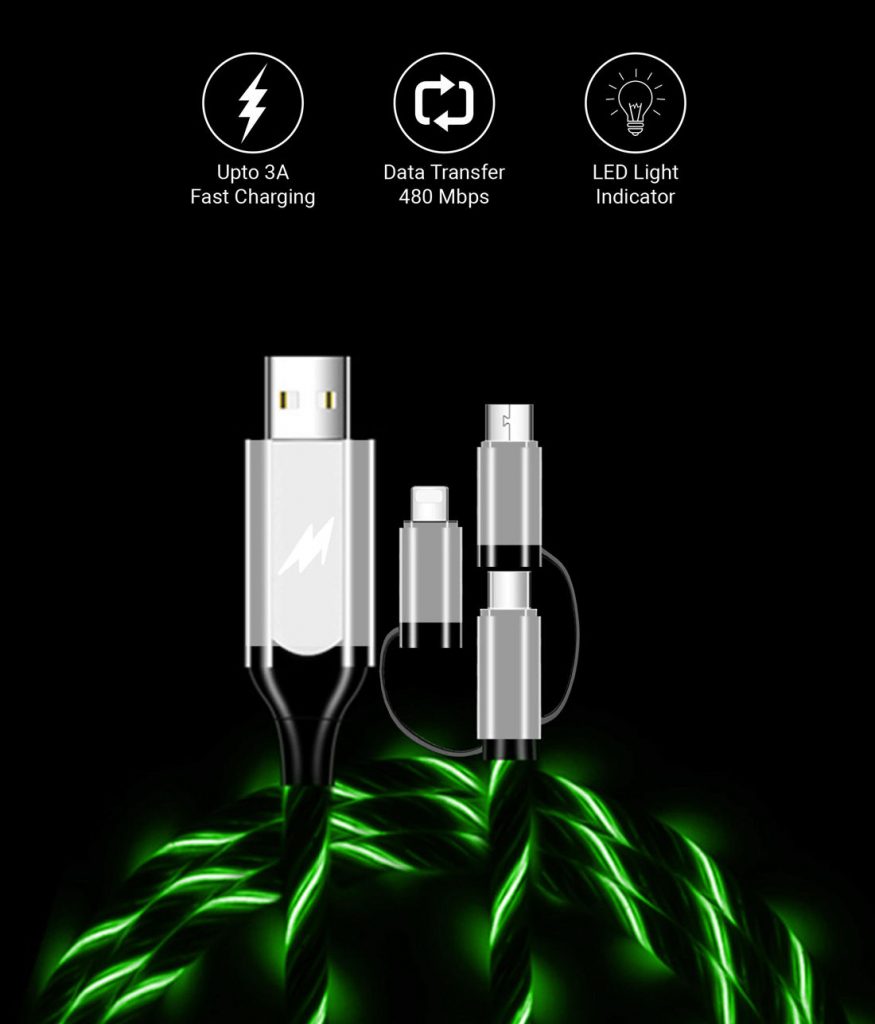 Macmerise Illume Green – 3 In 1 LED Cables