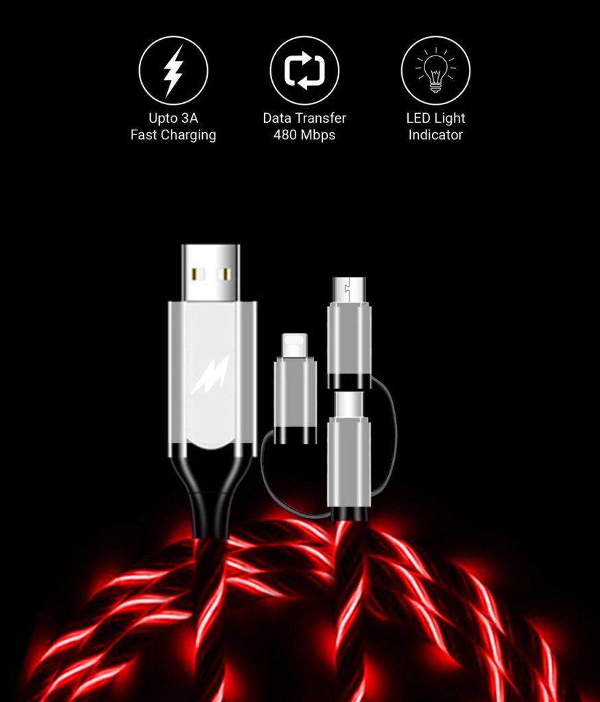 Macmerise Illume Red – 3 In 1 LED Cables